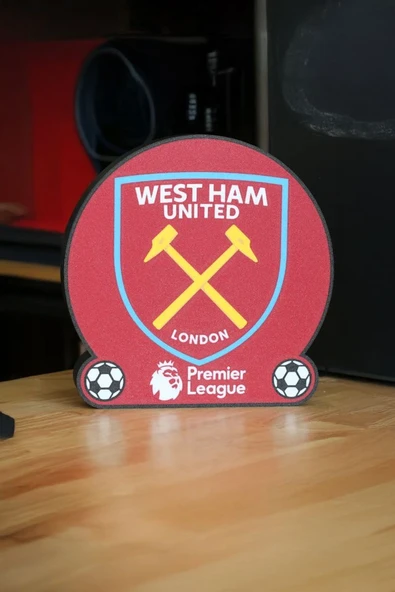 West Ham United Premier League Tasarımlı Dekoratif Aydınlatma Gece Lambası (24x24cm) ürün görseli 1