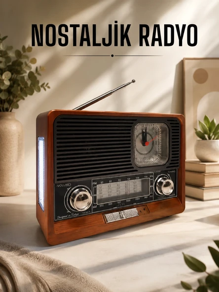 Nostaljik Radyo USB,AUX Ve SD Kart Girişli Bluetooth Bağlantılı ürün görseli 1