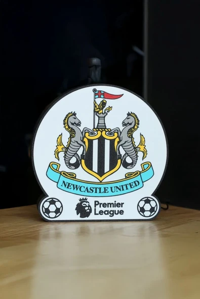 Newcastle United Premier League Tasarımlı Dekoratif Aydınlatma Gece Lambası (24x24cm) ürün görseli 1