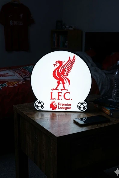 Liverpool Premier League Tasarımlı Dekoratif Aydınlatma Gece Lambası (24x24cm) ürün görseli 1