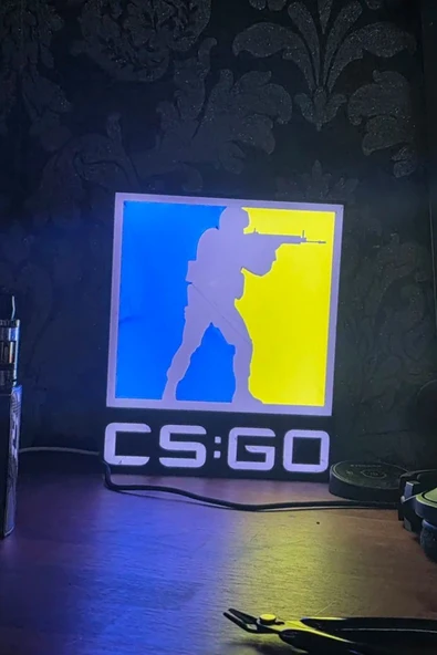 CS:GO Counter Strike Tasarımlı Dekoratif Aydınlatma Gece Lambası (23x19cm) ürün görseli 1