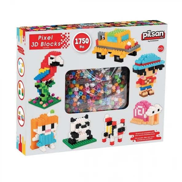 03 616 Pixel 3D Bloklar 1750 Parça -Pilsan ürün görseli 1