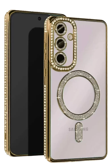 Newface Samsung Galaxy S25 FE Joke Simli Magneticsafe Kılıf - Gold ürün görseli 1