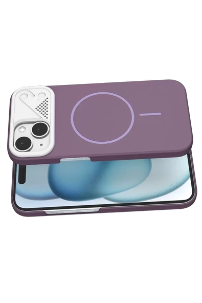 Joko Apple iPhone 15 Export Magsafe Kapak - Mor - Resim 3