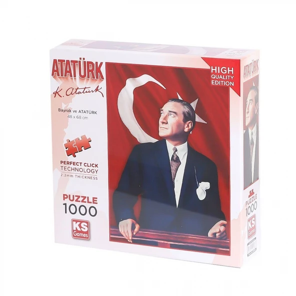 20728 Atatürk ve Türk Bayrağı 1000 Parça Puzzle -KS Puzzle ürün görseli 1