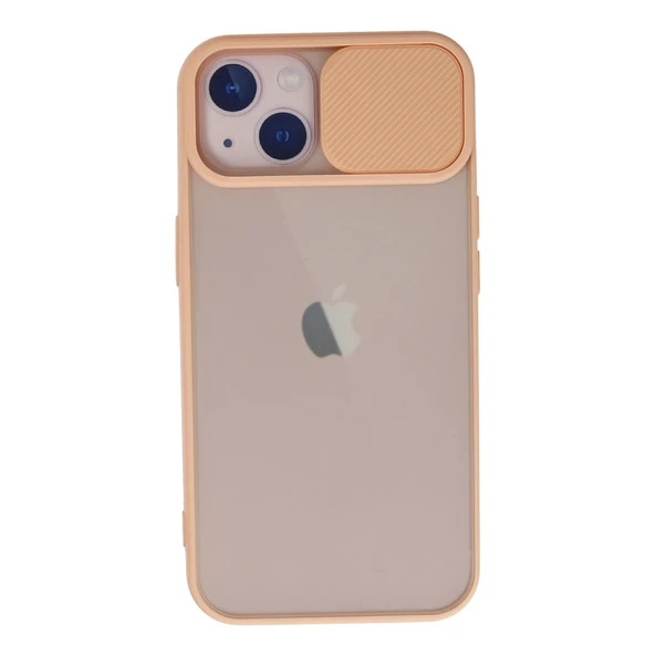 Apple İphone 13 Kılıf Palm Buzlu Kamera Sürgülü Silikon - Pembe ürün görseli 1
