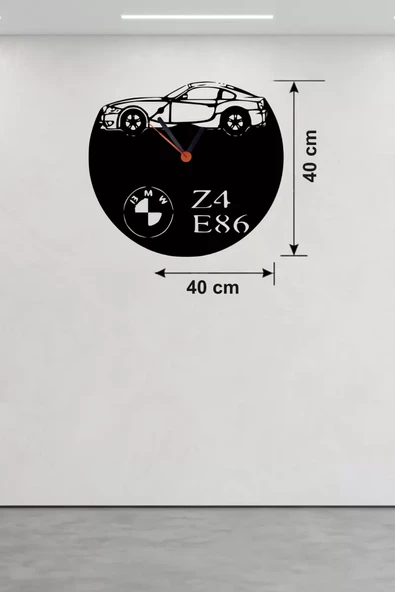 BMW Z4 E86 Tasarım Ahşap Duvar Saati - 40x40 cm Lazer Kesim Dekoratif ürün görseli 1