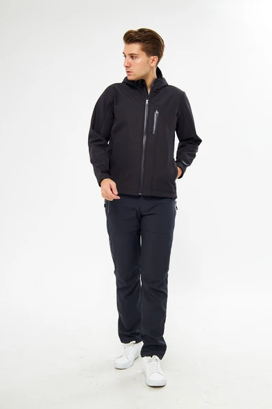 Orange Safety Softshell Gri Mont Ceket - Resim 4
