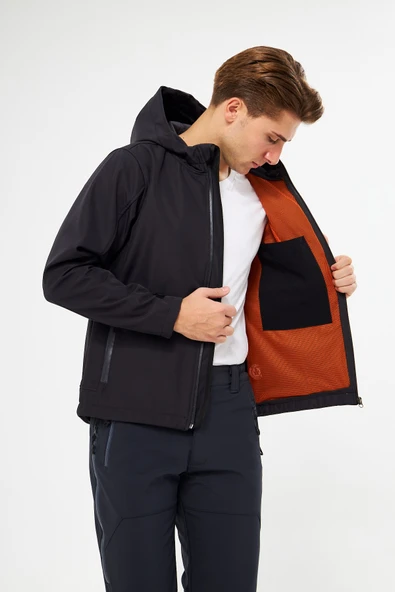 Orange Safety Softshell Gri Mont Ceket - Resim 3