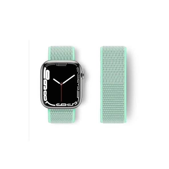 Apple Watch 42mm Hasırlı Cırtcırtlı Kordon (SAAT DEĞİLDİR) - Turkuaz ürün görseli 1