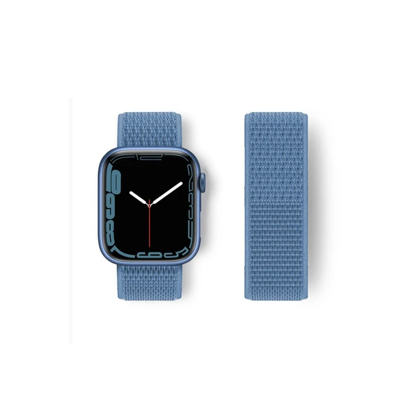 Apple Watch 42mm Hasırlı Cırtcırtlı Kordon (SAAT DEĞİLDİR) - Mavi ürün görseli 1