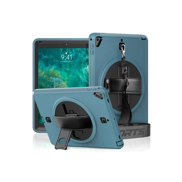 Apple İpad 5 Air 9.7 Kılıf Strap-c Otterbox Tablet Kapak - Mavi ürün görseli 1