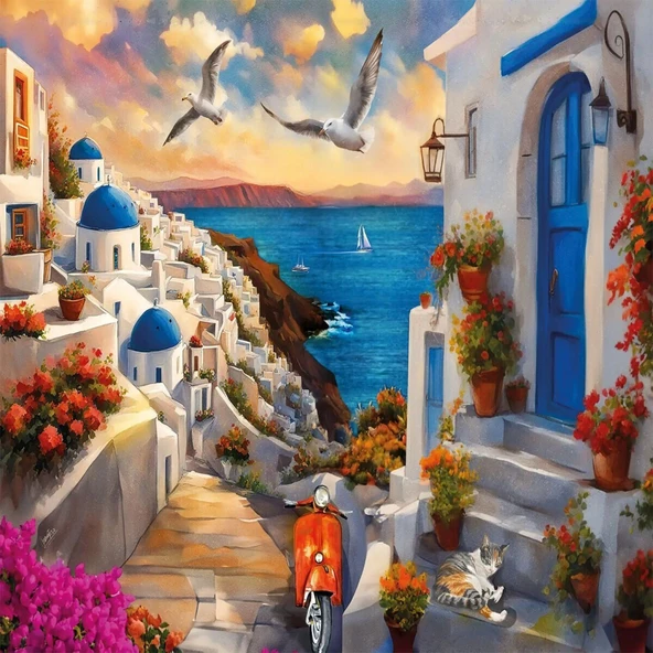 20074 PUZZLE 500 Santorini - Resim 2