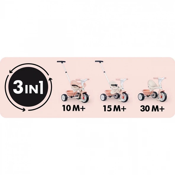 7600740419 Be Move Comfort Tricycle Pink - Resim 2