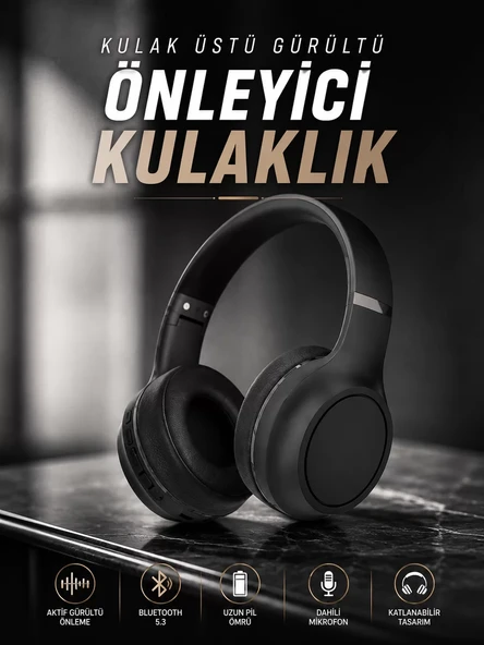 Kulak Üstü Kablosuz Bluetooth Kulaklık Gürültü Önleyici Ayarlanabilir ürün görseli 1