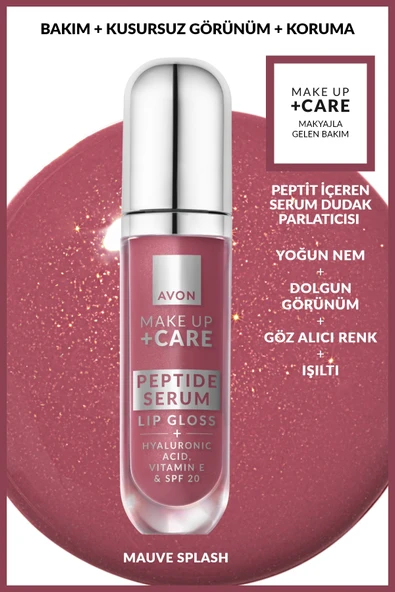 Make Up + Care Peptit İçeren Serum Gloss Dudak Parlatıcısı - Mauve Splash ürün görseli 1
