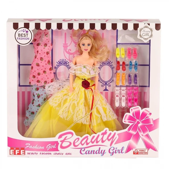 207 Ayakkabı Setli Candy Girl Bebek -Efe Toys ürün görseli 1