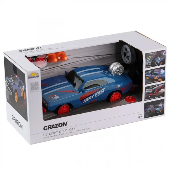 5016 SUN-YFN-CRN-RC ARABA DRİFT FF YEDEK TEKERLEK KUKALI IŞIKLI 7 4V USB 2A ürün görseli 1