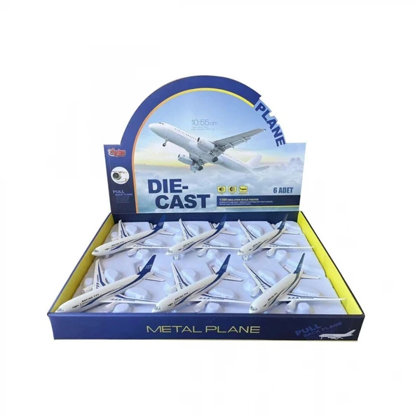 HW-180 2830 BLUE CB IŞIKLI SESLİ METAL YOLCU UÇAĞI ürün görseli 1