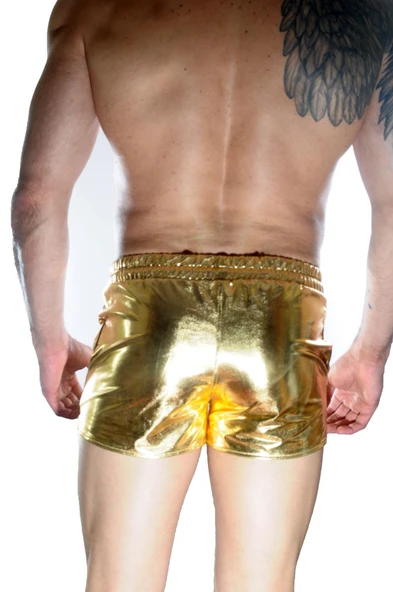 Erkek Gold Lame Short - Resim 3