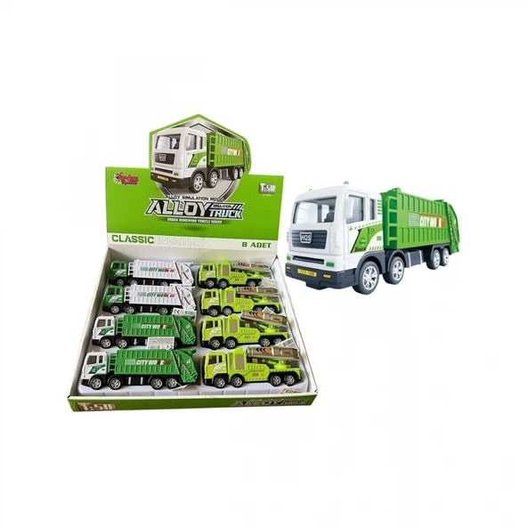 YH-711-57A SÜRTMELİ METAL 1:50 ÇÖP KAMYONU ürün görseli 1