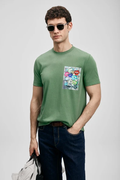 Lufian 111020296 Charlıe Modern Grafik T- Shirt Erkek Tişort ürün görseli 1
