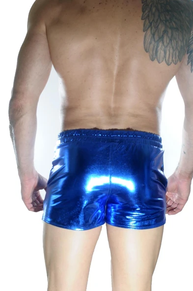 Erkek Mavi Lame Short - Resim 4