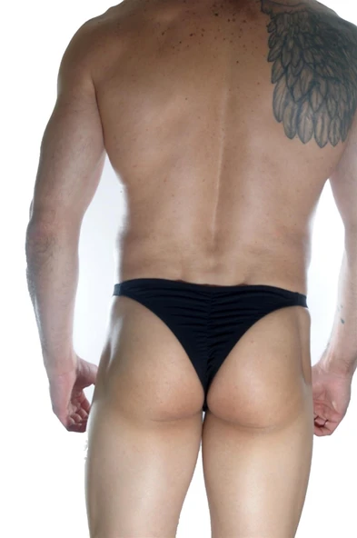 Erkek Arkası Büzgülü Siyah Brazillian Slip ürün görseli 1