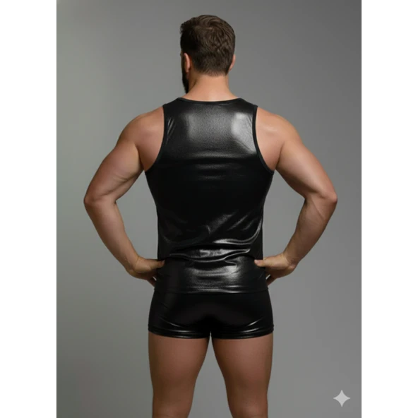 Erkek Lame Tank Top Boxer Takımı - Resim 2