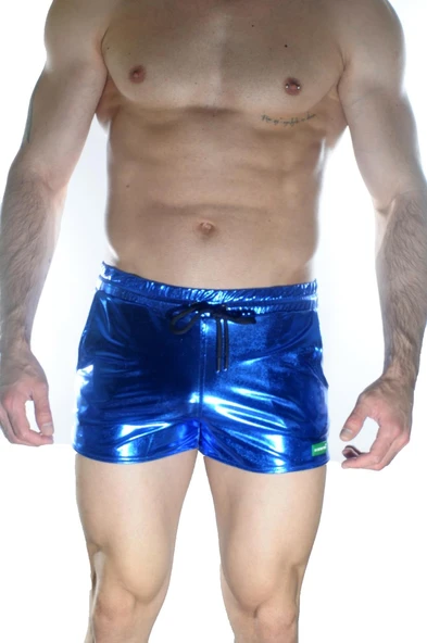 Erkek Mavi Lame Short - Resim 2