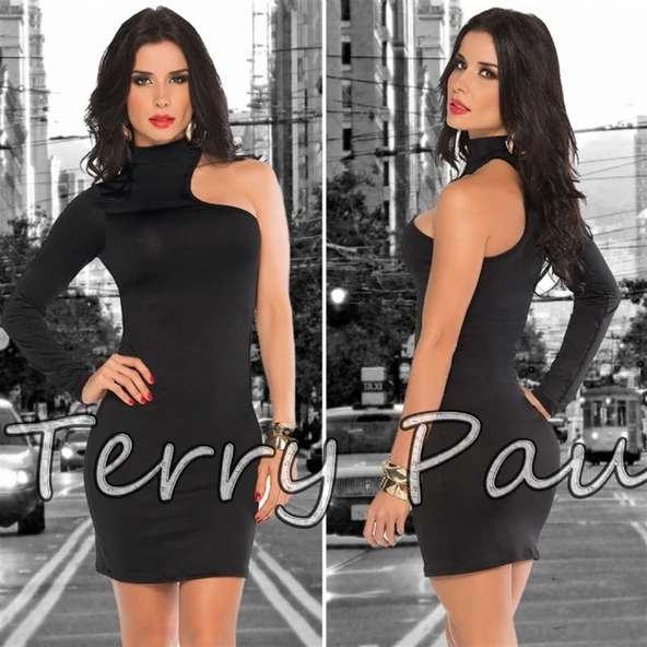 Terry Pau TP101061 Asimetrik Mini Elbise ürün görseli 1