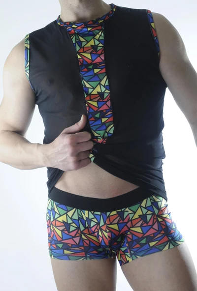 Erkek Transparan Renki Atlet Boxer Takımı - Resim 2