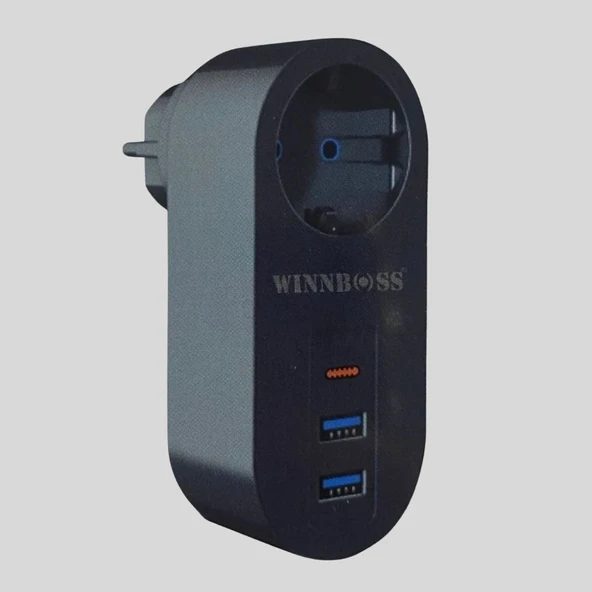 2 USB,1 TYPE-C Girişli 1'li Çocuk Korumalı,Isıya Karşı Dayanıklı 2500Watt Termal Akım Korumalı Priz ürün görseli 1