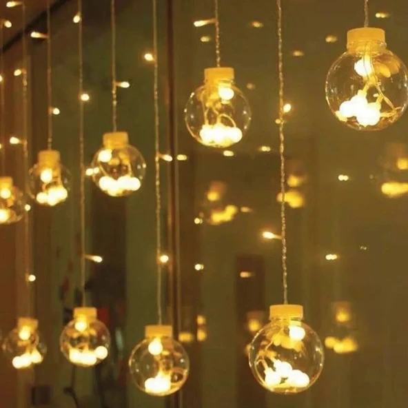 10 Sarkıtlı Kumandalı Dekoratif Top İçi Mini Toplu LED Günışığı Rengi Dekoratif Aydınlatma ürün görseli 1