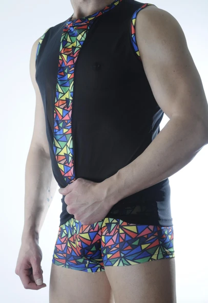 Erkek Transparan Renki Atlet Boxer Takımı - Resim 3