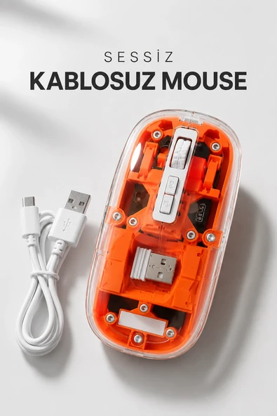 Kablosuz Mouse Fare 5.0 Bluetooth Bağlantılı USB Girişli ürün görseli 1