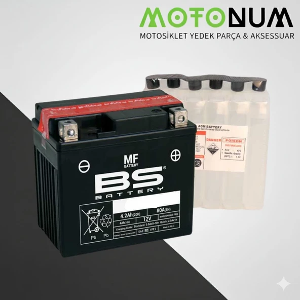 Ktm 125 Exc (2T) Akü-Bs Battery-Mtak0467 ürün görseli 1
