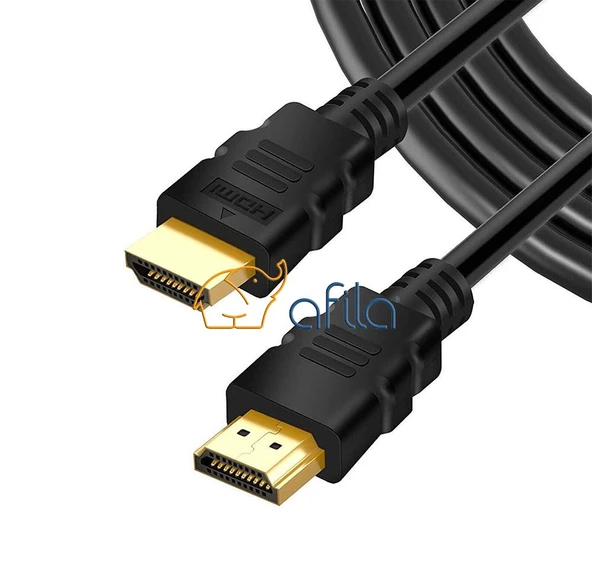 20 Metre HDMI Kablo Altın Uçlu V2.0 (3840*2160) 4K 60Hz Kablosu (20mt) Düz Siyah ürün görseli 1