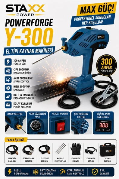 El Tipi Tabanca Kaynak Makinesi 300A Kompakt Tasarım Dijital Akım Ayarlı Kaynak Cihazı + 10 Elektrot ürün görseli 1