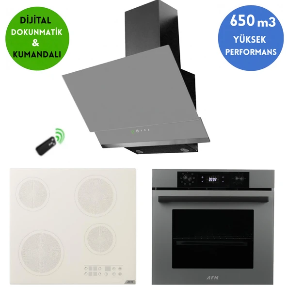 Alveus AFM Serisi SSR Dijital Elektrikli Vitro. Antrasit-Gri Ankastre Set ( V6-05+ FM3409 + FM7710) ürün görseli 1
