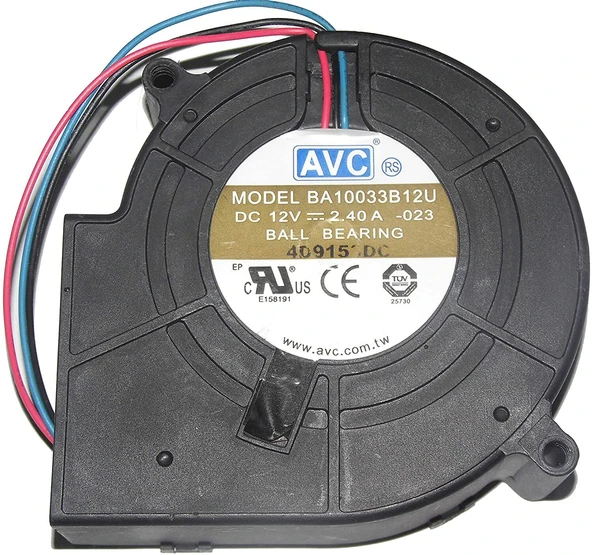 BA10033B12U AVC DC 12V 2.4A 28W 3 Pin Rulmanlı Salyangoz Fan 12V 97x94x33mm ürün görseli 1