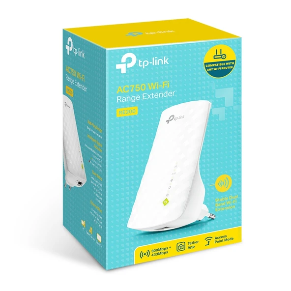 750 Mbps Wifi Range Extender-Menzil Genişletici Ac750 Re200 ürün görseli 1