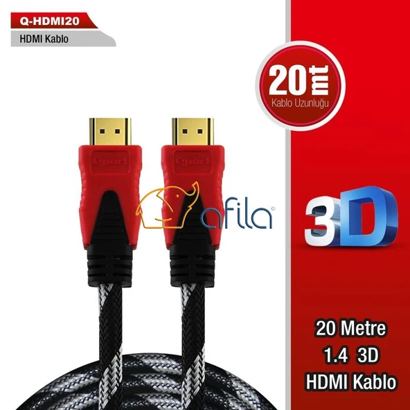 20 Metre HDMI Kablo Altın Uçlu V2.0 (3840*2160) 4K 60Hz Kablosu (20mt) Örgülü Kablo ürün görseli 1