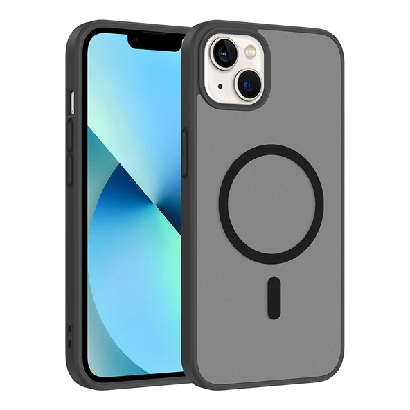ZenithWorks iPhone 13 Kılıf M-safe Şarj Özellikli ZNTH Babet Kapak - Siyah ürün görseli 1