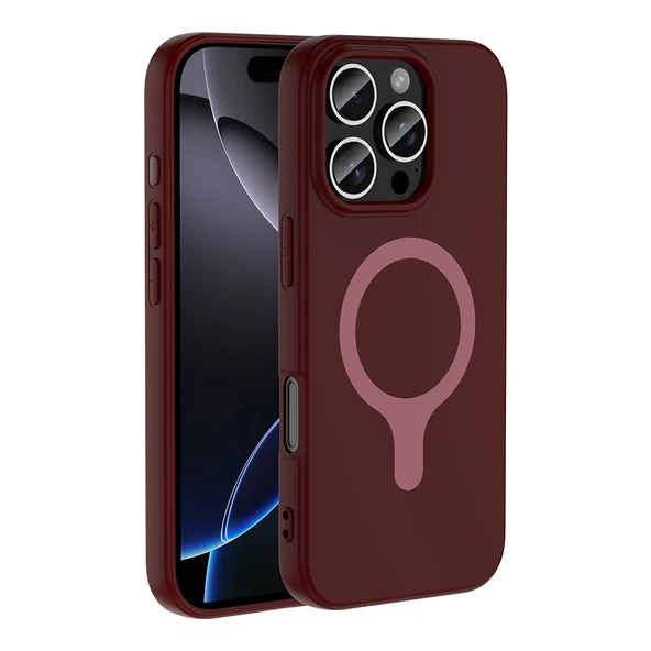 ZenithWorks iPhone 16 Pro Kılıf M-Safe Şarj Özellikli ZNTH Aris Silikon Kapak - Mürdüm ürün görseli 1