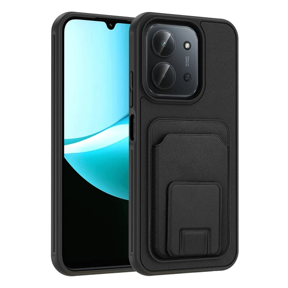 ZenithWorks Redmi 15C Kılıf Kartlıklı TPU ZNTH Bikart Kapak - Siyah ürün görseli 1