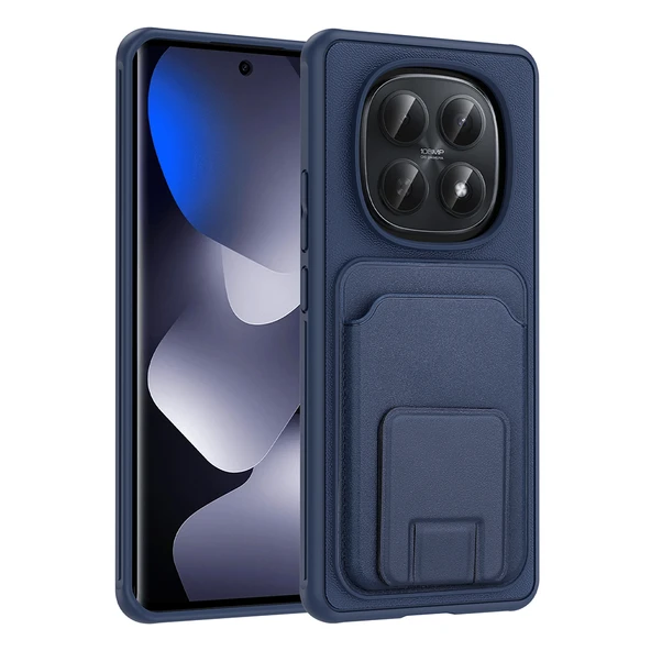 ZenithWorks Redmi Note 15 4G Kılıf Kartlıklı TPU ZNTH Bikart Kapak - Lacivert ürün görseli 1