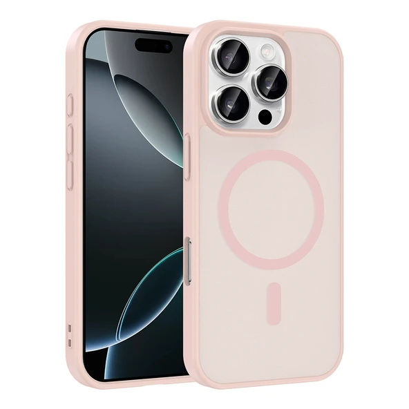 ZenithWorks iPhone 16 Pro Max Kılıf M-safe Şarj Özellikli ZNTH Babet Kapak - Pembe ürün görseli 1