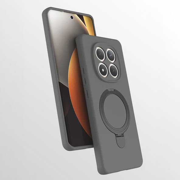 ZenithWorks Redmi Note 15 5G Kılıf M-safe Şarj Özellikli Standlı ZNTH Samara Kapak - Titanyum-Gri ürün görseli 1