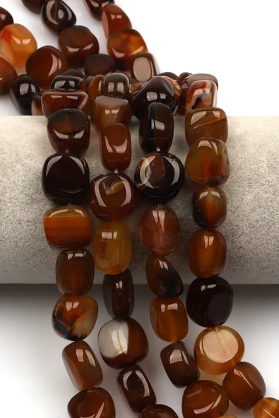 Akik Doğal Taş Dizi 10 x 13 mm Şekilsiz Kesim - DZ-1344 ürün görseli 1